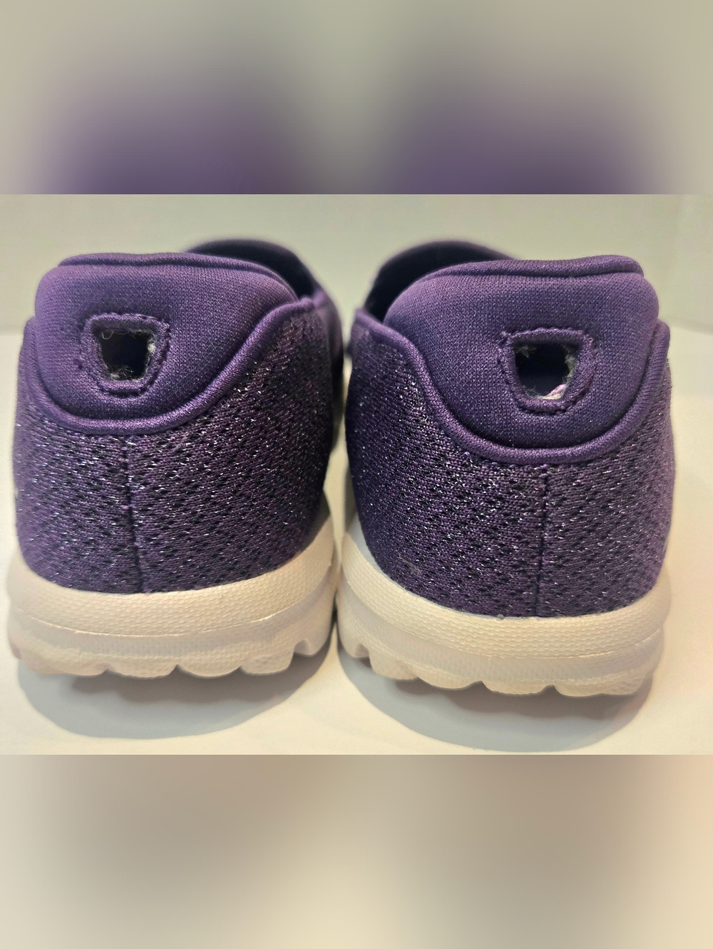 Skechers Go Walk Goga Mat Slip-On Sneakers in Deep Sparkly Purple - Picture 4 of 7